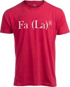 Ann Arbor T-shirt Co. FA (La) x 8 - Funny Math, Science, Engineer Christmas White Elephant Holiday X-mas T-Shirt - Red/FA La X8, Large