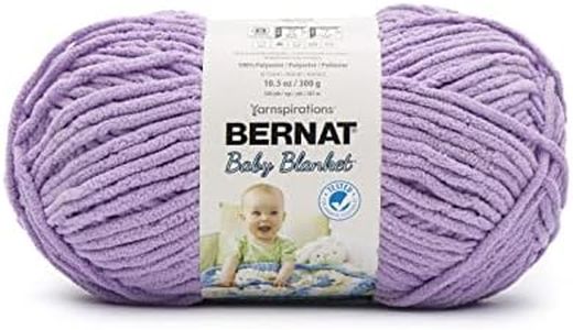 Bernat Baby Blanket BB Baby Lilac Yarn - 1 Pack of 10.5oz/300g - Polyester - #6 Super Bulky - 220 Yards - Knitting/Crochet