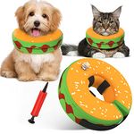 Protective Inflatable Recovery Collar for Small Medium Dogs Cats - Stain Resistant, Easy Clean, Soft Recovery Puppy Cone - Prevent from Licking Biting Wound (Large)
