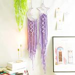 2pcs Purple Star Moon Dream Catcher, Teen Girl Room Decor, Home Decor, Bedroom Decor, Gifts for Girl, Gifts for Women, Dream Catcher for Kids, Boho Decor, Wall Decor, Christmas Decor