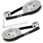 TUZUK 2PCS Set GT2 Synchronous Wheel 20&60 Teeth 8mm Bore Aluminum Timing Pulley with 2PCS Length 200mm Width 6mm Belt (20-60T-8B-6)