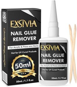 Nail Glue Remover for Press On & Glue On Nails (50mL) Non-Acetone Gentle Low Odor Debonder Serum, Exsivia False Nail Remover for Fake Tips, Fast Removal