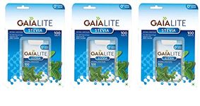 Gaia Lite Stevia Natural Sweetener, 100 Tablets (Pack of 3)- Natural Sugarfree Sweetener Perfect for Diabetes Management and Weight Loss| Quick Dissolve and a Healthy Substitute for Sugar|Made with 100% Pure and Natural Stevia Extract. With Zero Calories and Zero Sugar|Try Gaia Stevia Today!