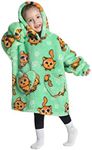 NUANHOM Wearable Blanket Hoodie for Kids Toddlers Super Warm Cozy Oversized Hooded Blanket Sweatshirt with Pocket for Little Girls Boys, Kitten, One Size