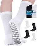 Diabetic Socks for Women and Men - 4 Pairs Non Binding Socks for Women | Non Slip Socks Mens | Gripper Socks for Men