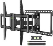 USX MOUNT Full Motion TV Wall Mount for Large TVs - Easy Installation TV Mount for 37-90 Inch TVs up to 150 Lbs, Smooth Swivel, Tilt, Extension, Max VESA 600x400mm, 12″/16″/18″/24″ Wood Studs, XML025