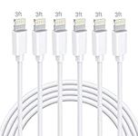 Cablex iPhone Charger Cable, 6 Pack 3FT Lightning Cable Compatible with iPhone 11 Xs Max XR XS X 8 7 6S 6 Plus 5 5S SE iPad Pro and More - White