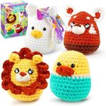 CozyBomB™ Crochet Kit for Beginners | Learn to Crochet Starter Kit for Adults, DIY Crochet Animal Amigurumi Knitting Kit, Step-by-Step Video Tutorials, Easter Birthday Holiday Gift for Adults Teens