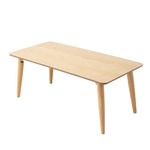 EMOOR Wood Folding Coffee Table Rectangle Large (20.5"x41.3") Natural, Floor Sitting Low Table Small Space Minimalist Japanese Tatami Room