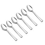 Kodenipr Club Stainless Steel Tea Spoon, Set of 6 Spoons, Length 14.5cm (Small Spoon)