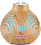 SISETOP Oil Diffuser, 400ML Essential Oil Diffuser, 6 in 1 Diffuser & Humidifier with 3 Mist Modes & 5 Timers, Intermittent Mode Up to 24H+, 14 Colors Mood Light, BPA Free for Baby, Kids, Yoga, Gift