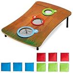 KreativeKraft Bean Bag Toss Game with Wooden Table 60 x 39 x 21cm Cornhole Kids Adults Garden Games