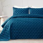 Exclusivo Mezcla King Quilt Set, 3 Pieces Lightweight Quilts Soft Quilted Bedspreads Navy Blue Coverlets Bedding Set for All Seasons