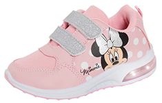 Disney Girls Minnie Mouse Light Up Trainers White/Pink 13 UK Child