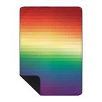 Rumpl Stash Mat | Lightweight Ground Cover with Waterproof Bottom for Hiking, Camping, Picnics | 52" x 75" | Rainbow Fade