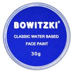 Bowitzki 30g Professional Face Paint Body Paint Water Based Face painting Makeup Safe for Kids and Adults Split Cake Single Color (Blue)