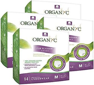 Organyc Bladder Control Underwear for Women - Organic Cotton Protective Underwear for Incontinence, Leak Protection, Odor Protection and Sensitive Skin, Medium, 56 Count