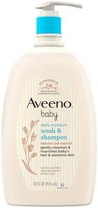 Aveeno Baby Daily Moisture Gentle Bath Wash & Shampoo with Natural Oat Extract, Hypoallergenic, Tear-Free & Paraben-Free Formula For Sensitive Hair & Skin, Lightly Scented, 33 fl. oz