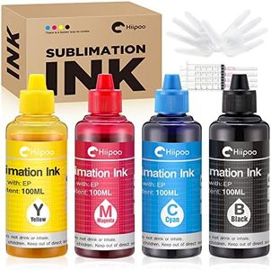 Hiipoo Sublimation Ink Refilled Bottles Work with C88 C88+ WF7710 ET2720 ET15000 ET2760 ET2750 ET4700 Inkjet Printers Heat Press Transfer on Mugs Plates T-Shirts Pillows Phone Case