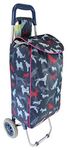 Large Shopping trolley. Modern Animal Prints. Pull push cart. Lightweight and strong. Collapsible, folding stow away design. (Dogs)