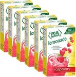 True Lemon Raspberry Lemonade 10ct Naturally Flavoured Drink Mix - 10 Calories Per Packet - No Artificial Sweeteners or Preservatives (6 Pack)