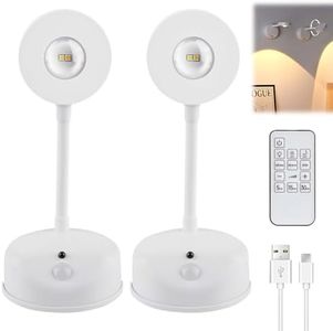 2 piezas Lampara Pared para Cuadros, Lamparas Pared sin Cable con Control Remoto, Aplique Pared sin Cable con 3 Modos de Iluminación, Luces Inalámbricas de Pared, Aplique Inalambrico Pared