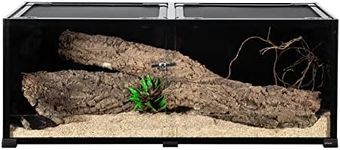 REPTI ZOO Glass Reptile Terrarium 64 Gallon Black-Tinted ECO Reptile Tank 48" X 18" X 18"