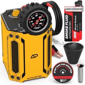 AutoLine Pro HyperSmoke™ Automotive Smoke Machine EVAP Vacuum Leak Tester | Pro Vers. w/Gauge | Adjustable Pressure - OEM Approved Smoke Fluid - Built-in Air Motor - Cone and EVAP Gas Cap Adapter