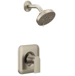 Moen Genta LX Brushed Nickel Pressure Balancing Eco-Performance Modern Shower Trim with Showerhead and Shower Handle (Posi-Temp Valve Required), T2472EPBN