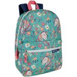 Trail maker Girls' All Over Printed Backpack with Padded Straps (Unicorn Garden)