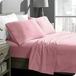 Microfiber Sheet Set - Full Extra Long Size - Breathable & Soft - Deep Pocket (Full XL, Light Pink)