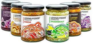 Loving Foods Award-Winning *Organic & Made in The UK* Sauerkraut & Kimchi Mixed Case (475g) Raw, Unpasteurised & Bursting with Beneficial Live Bacteria (6 x Jars - Mixed Case)