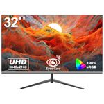 Gawfolk 32 Inch 4K UHD (3840 x 2160) High Resolution，60Hz Ultra-Thin Bezel Computer Monitor ，with HDMI/DP, Home Office Business PC Monitor, Black