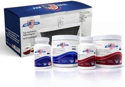 Tub Cast Roll On Bathtub Refinishing Kit by Ekopel – Primer + Top Coat Included – DIY Bathtub & Tile Reglazing Kit for Porcelain, Fiberglass & Cast Iron – Bright White Gloss, Low Odor, Made in USA (Standard Tub)