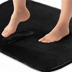 Gorilla Grip Thick Memory Foam Bath Mat, Soft Absorbent Bathtub Mats, Durable Underside, Machine Washable Quick Dry Bathmat Rug, Shower and Tub Floor Rugs, Bathroom Accessories, 61x43 cm, Black