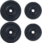 Soozier 4pc Weight Plates Gym Barbell Plates Weight Dumbbell Set for Exercise Fitting Gym Body Workout Disc Weight Plate Set 2 x 11lbs & 2 x 22lbs Black