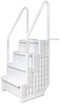 Aqua Select Everest in Pool Steps | White | for Above Ground Swimming Pools | Mount to Decks 48 to 54 Inches | Safety Stairs Capacity Up to 350 Pounds