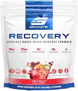 Granite Recovery for Intra & Post Workout |10g Aminos, Electrolytes, Cluster Dextrin for Muscle Recovery & Growth | Amino Acids Supplement with Sensoril | 20 Servings | Fruit Blast