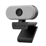 JLab Go Cam USB HD Webcam, White, 1080P/30 FPS, 2.1 Megapixels, Minimalist Portable Set-up, Omni-Directional Microphone, Compatible with PC, Mac and Chromebook