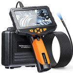 Teslong Dual Lens Inspection Camera, 1080P Endoscope Camera with 5'' IPS Screen, Waterproof Borescope Camera with Lights, 5000mAh Battery, 32G Card, Hard Toolbox, Detachable Snake Camera (16.5FT/5M)