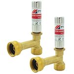 TT FLEX Stainless Steel Water Hammer Arrestor 3/4 Inch Swivel FHT x 3/4 Inch MHT For Washing Machine and garden hose water pipe