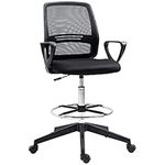 Vinsetto Ergonomic Mesh Back Drafting Chair, Tall Office Chair, Draughtsman Chair with Adjustable Height and Footrest 360° Swivel