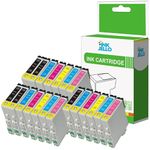 Inkjello Ink Cartridge For Printer, Compatible with Epson Stylus Photo R200 R220 R300 R300M R320 R330 R340 R350 RX300 RX320 RX500 RX600 RX620 RX640 B,C,M,Y,LC,LM (20 Pack)
