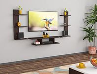 DAS Dexter Wall Mount TV Entertainment Unit/with Set Top Box Stand with Wall Shelf Display Rack for Living Room Flowery Wenge (Ideal for up to 24") Screen (Engineered Wood)