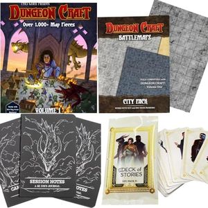 DUNGEON CRAFT The Ultimate DM Starter Kit Vol 1 + City Stone/Dungeon Stone Map+ DM Journals+ NPC Booster Packs