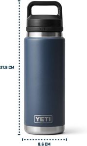 YETI Rambler 26 oz Stainless Steel Bottle – Vacuum Insulated, Black, Chug Cap