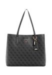 GUESS Zipper PU Women's Casual Wear Tote Bag (COAL, MEDIUM)