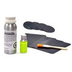 Seamax Repair Kit for Inflatable Boats, Professional PVC Version with 2 Part Glue (250ml 2-Part PVC Glue, with Black Material)