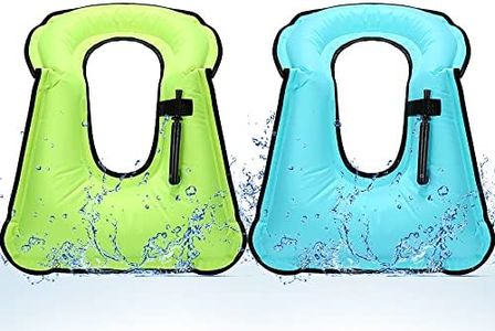 2 Pieces Inflatable Snorkel Vest Adults Snorkeling Jackets Portable Portable Swim Vest Adjustable Safety Vest for Snorkeling Swimming Diving Surfing