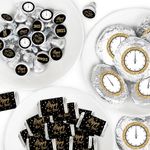 Big Dot of Happiness New Year's Eve - Gold - Mini Candy Bar Wrappers, Round Candy Stickers and Circle Stickers - 2020 New Years Eve Party Candy Favor Sticker Kit - 304 Pieces